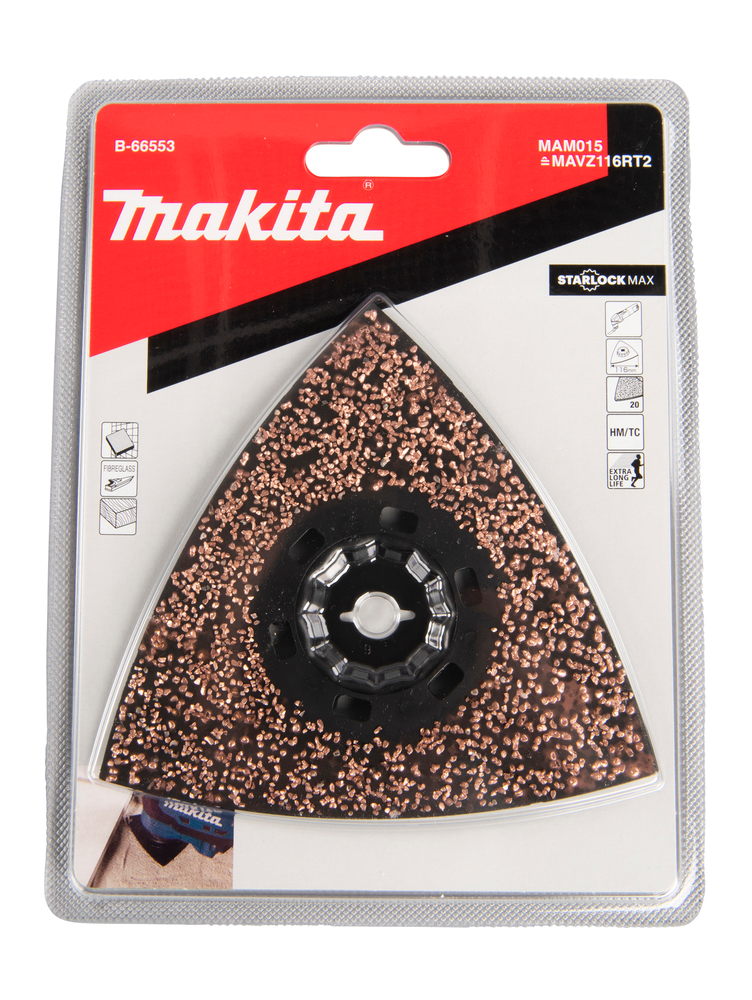 Priedas daugiafunkciniam įrankiui šlifavimo padas su karbido dantukais (116 mm) MAM015 Priedas daugiafunkciniam įrankiui šlifavimo padas su karbido dantukais (116 mm) MAM015 - Image 5