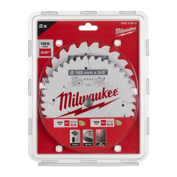 Pjovimo diskų medienai komplektas165 x 15.8 mm, 24/40 dantų