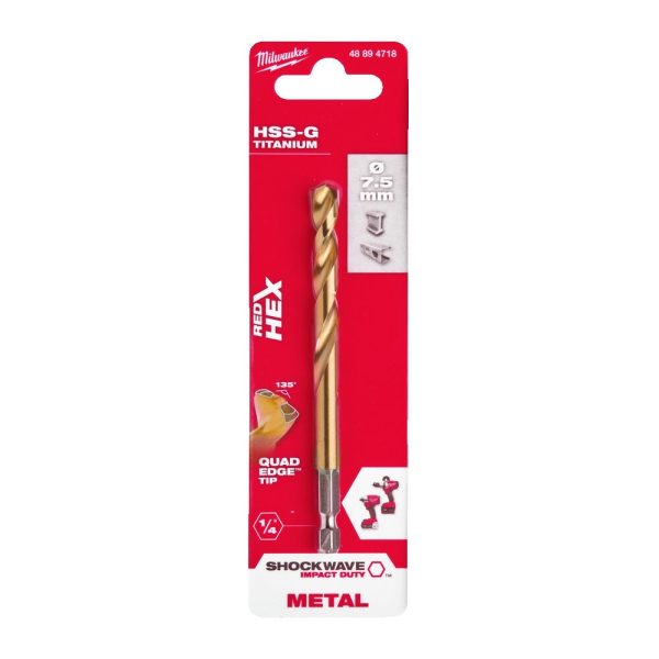 Grąžtas metalui Shockwave HSS 7,5x110 mm, 1 vnt