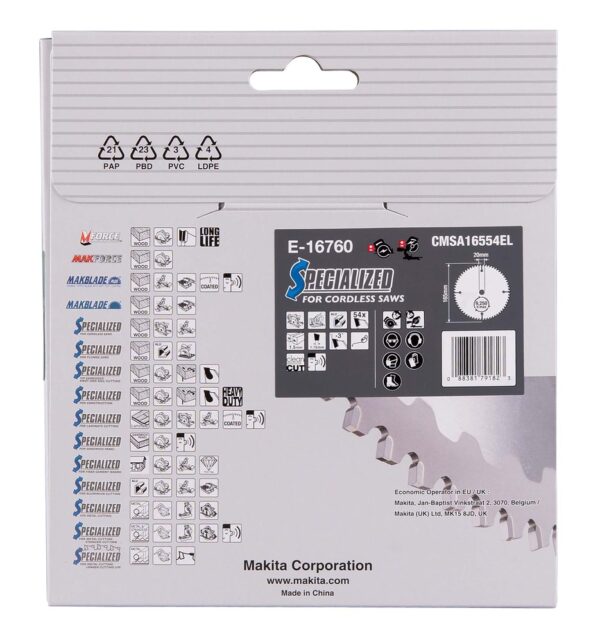Pjovimo diskas aliuminui 165 x 20 mm, 54T, EFFICUT