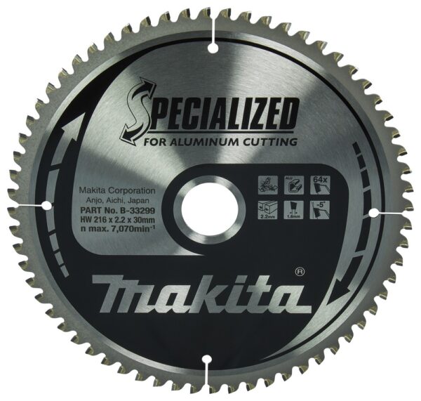 Diskas pjovimo aliuminiui 216X2.2X30mm -5° T64 SPECIALIZED - Image 2