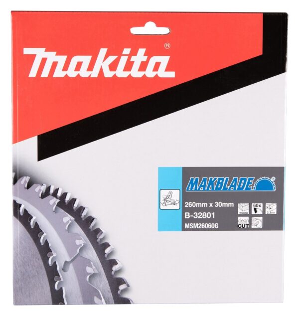 Pjovimo diskas medienai 260X2.3X30mm 5° T60 MAKBLADE - Image 4