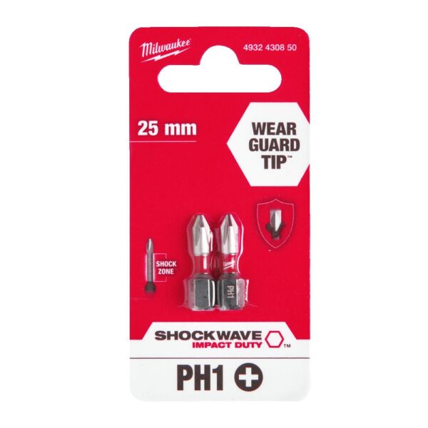 Sukimo antgalis PH1 25 mm, ShockWave 2vnt