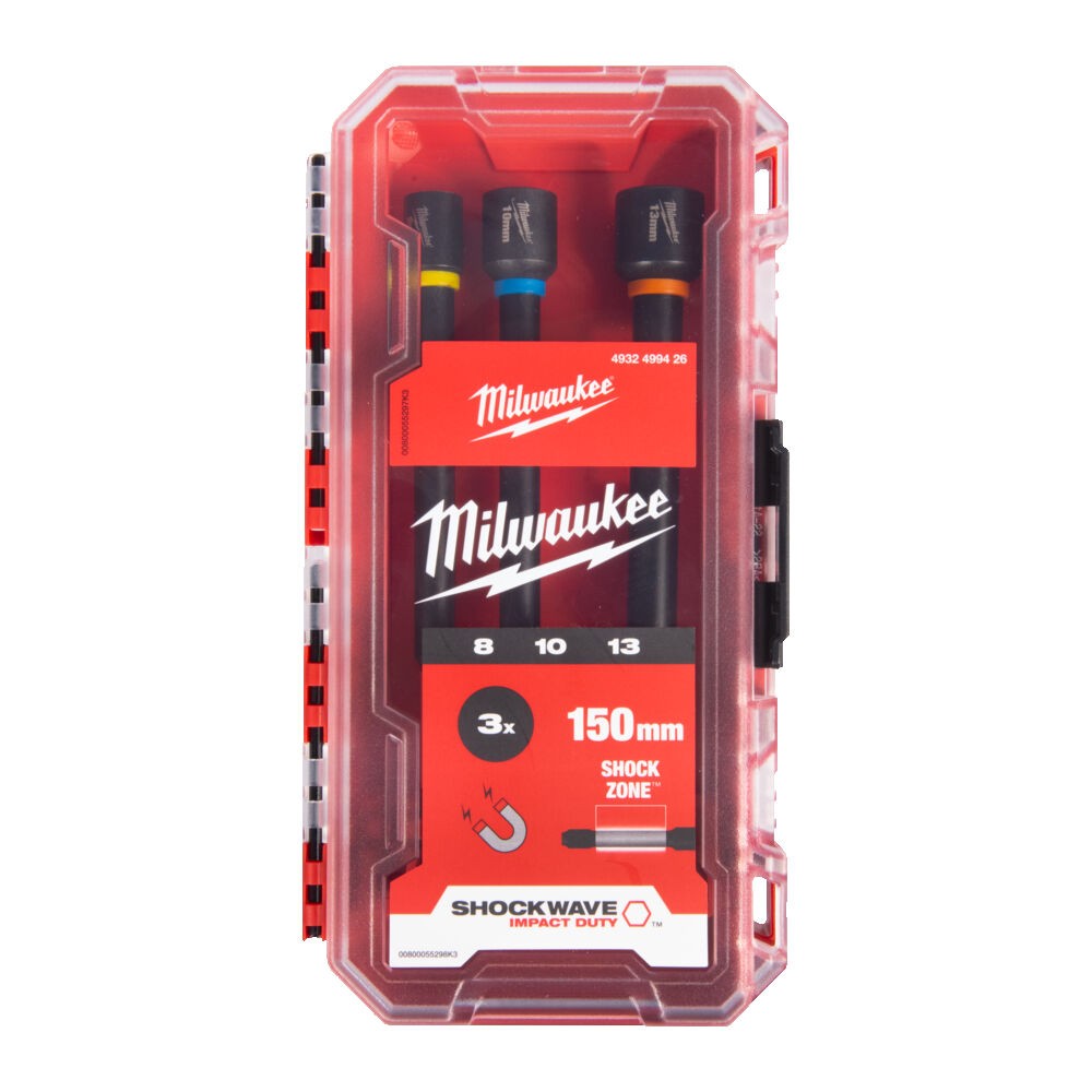 Magnetinių sukimo galvutčių su prailgintu koteliu komplektas Shw 8,10,13mm 1/4" Hex 3vnt