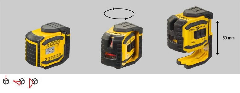 Kryžminis lazerinis nivelyras LAX 300, raudonas, Stabila