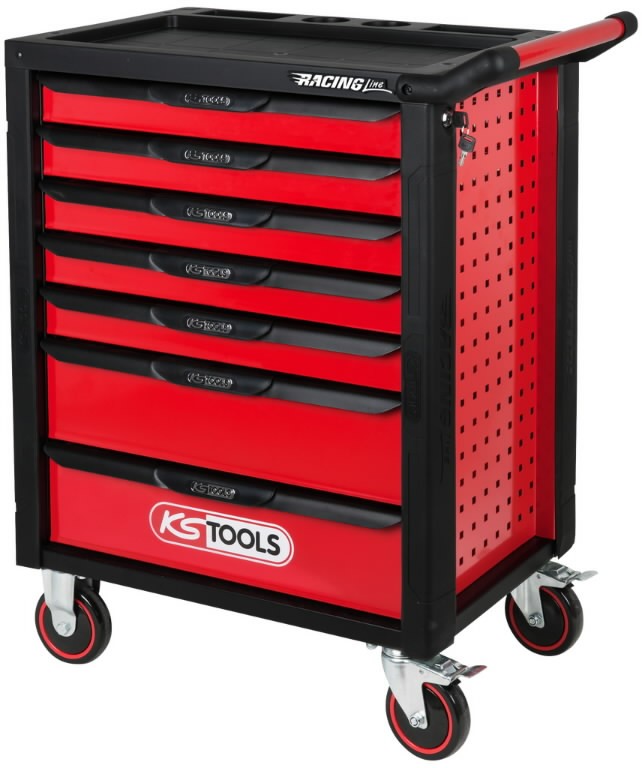 Įrankių vežimėlis RACINGline, 7 stalčiai, KS Tools