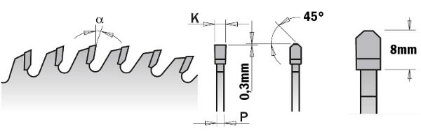 Pjovimo diskas HM (Chrome) 300x3.2/2.2x30 Z96, CMT