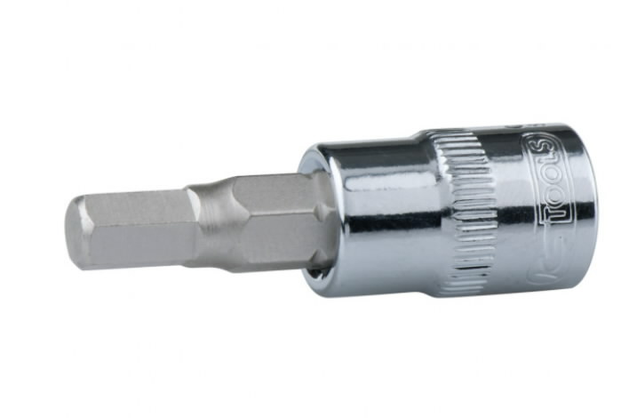 1/4" CHROME Bit socket hexagon, 3mm, KS Tools