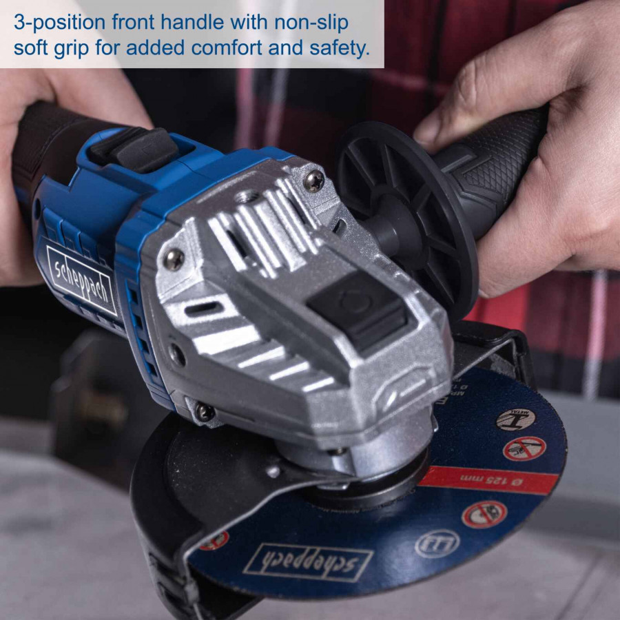 Akumuliatorinis kampinis šlifuoklis BC-AG125P-X, korpusas, Scheppach - Image 8