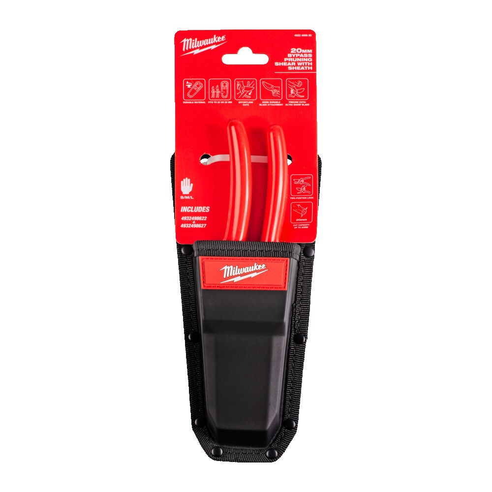 Sekatorius prasilenkiančiais ašmenimis 20mm su dėklu prie diržo