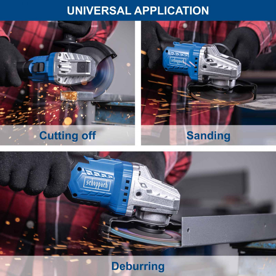 Akumuliatorinis kampinis šlifuoklis BC-AG125P-X – SET S, Scheppach - Image 4