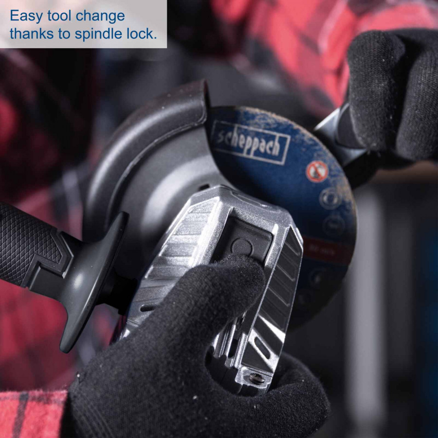 Akumuliatorinis kampinis šlifuoklis BC-AG125P-X – SET S, Scheppach - Image 5