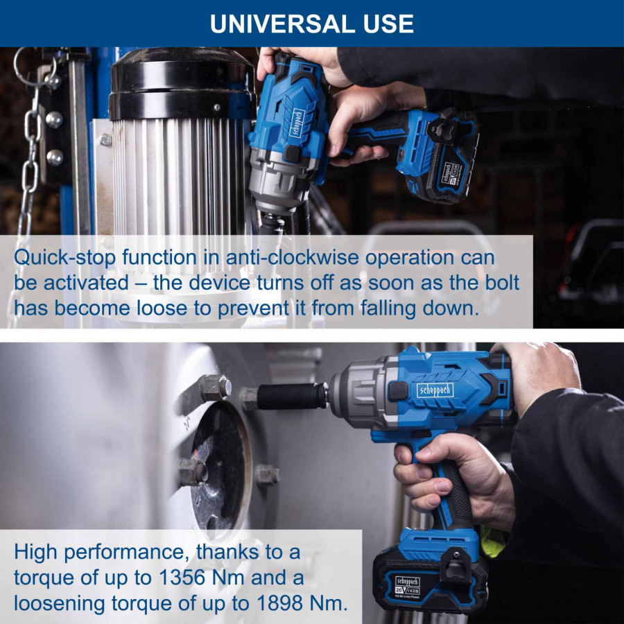 Akumuliatorinis veržliasukis BC-IW1350-X, SET L, Scheppach - Image 4