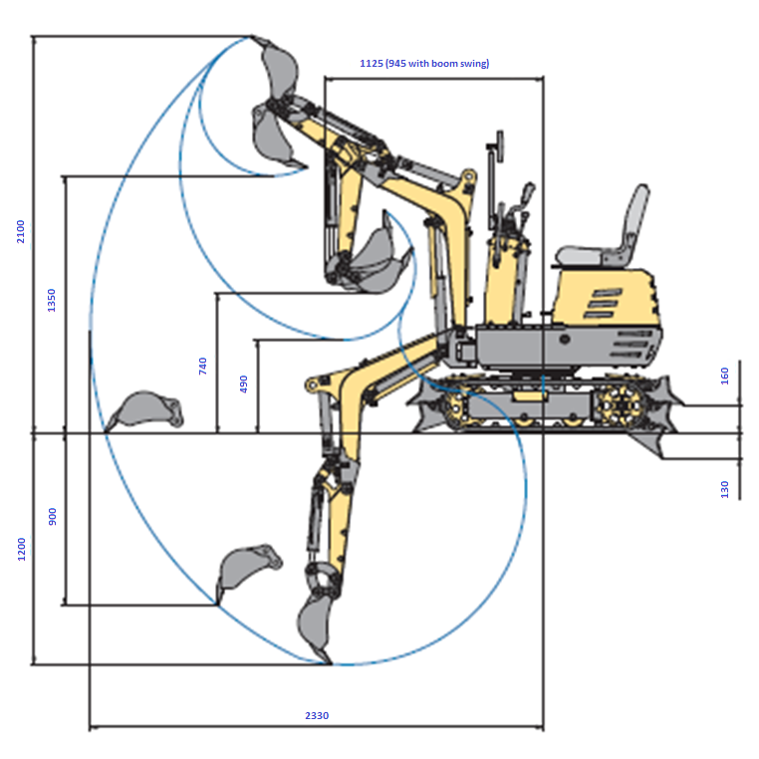 Blue Bird mini ekskavatorius MEX 600 - Image 3