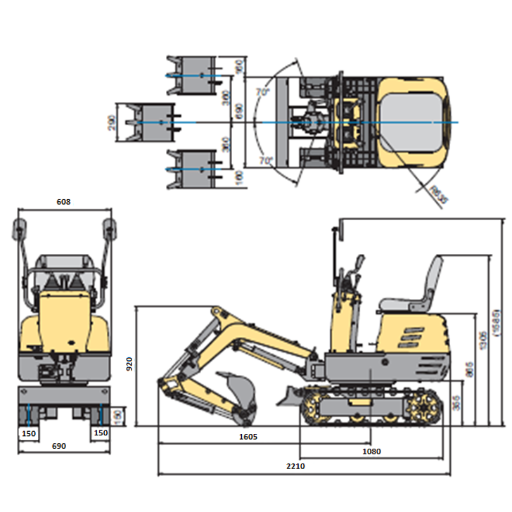 Blue Bird mini ekskavatorius MEX 600 - Image 4
