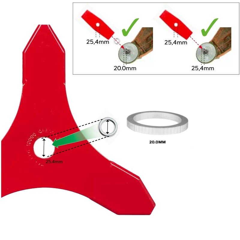 Universalus trišakis peilis krūmapjovei - 255mm/3mm
