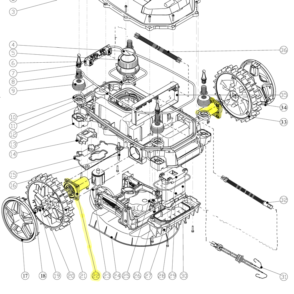 Variklis rato Sunseeker vejos robotams (80101237-01)