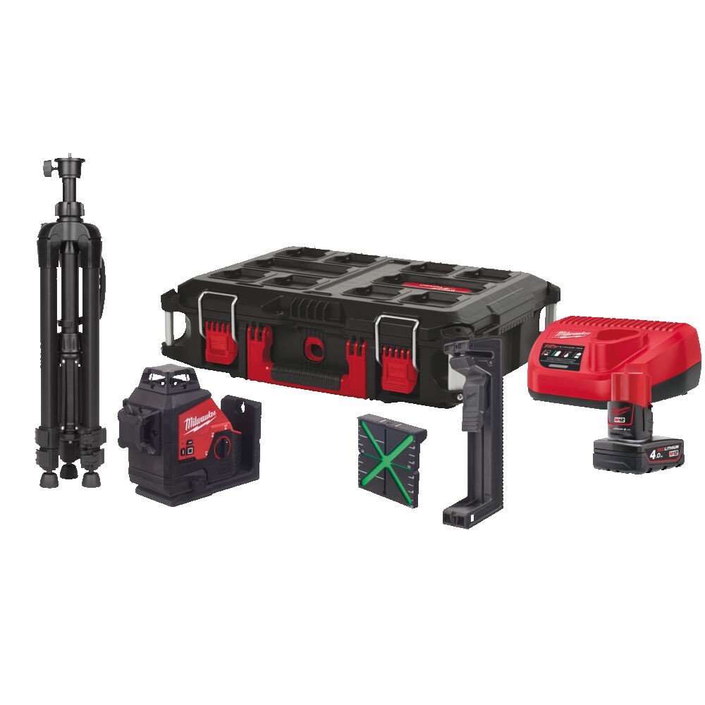 Akumuliatorinis lazerinis 360° nivelyras M12 3PLSKIT-401P komplekte su trikoju - Image 9