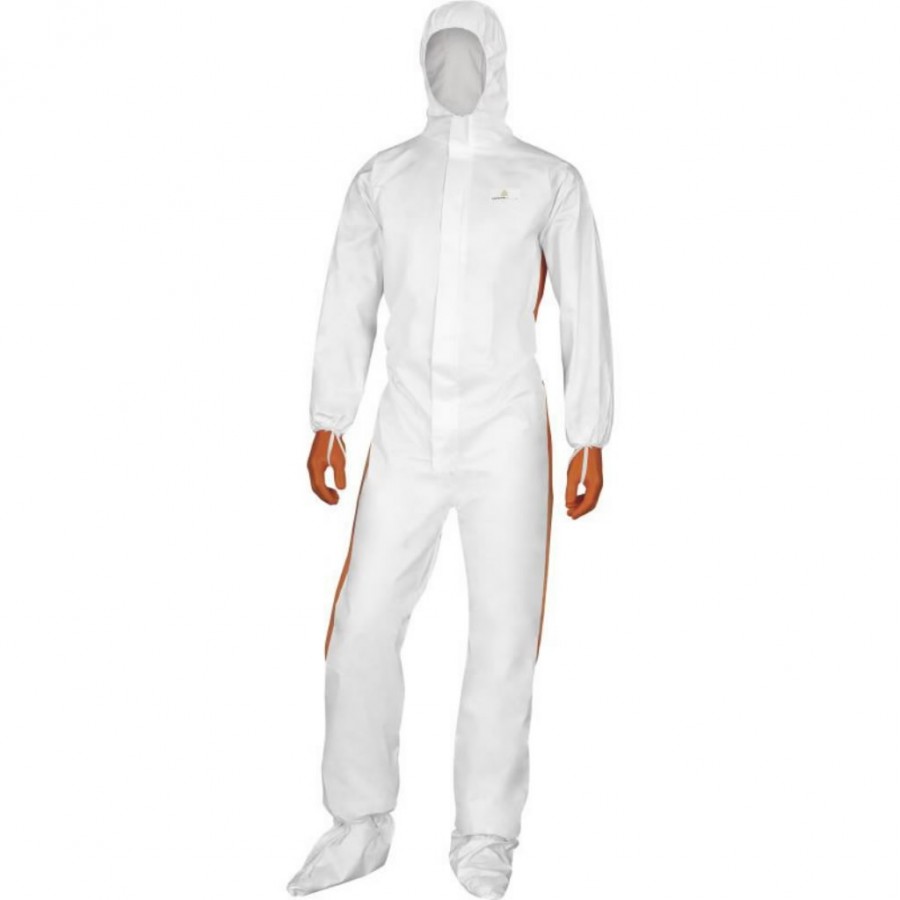 Kombinezonas vienkartinis su gobtuvu, balta-oranžinė 2XL, Delta Plus Kombinezonas vienkartinis su gobtuvu, balta-oranžinė 2XL, Delta Plus - Image 2
