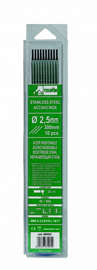Suvirinimo elektrodas Inox (10vnt.) 2,5x300mm, Telwin Suvirinimo elektrodas Inox (10vnt.) 2,5x300mm, Telwin