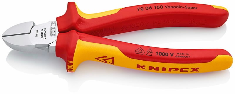 Žnyplės šoninio kirpimo VDE 160mm, Knipex Žnyplės šoninio kirpimo VDE 160mm, Knipex