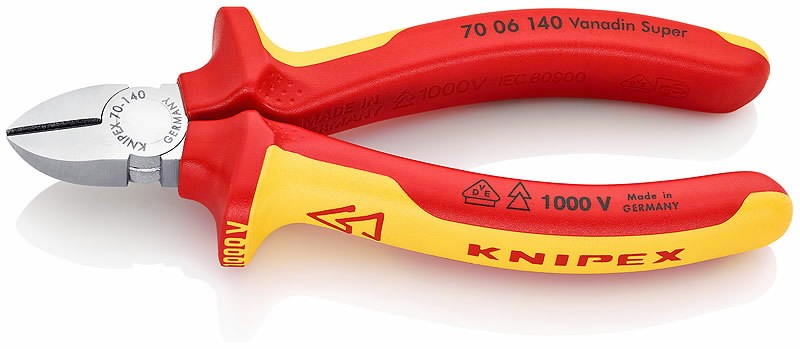 Žnyplės šoninio kirpimo VDE 140 mm, Knipex Žnyplės šoninio kirpimo VDE 140 mm, Knipex