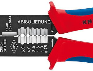 Kabelių kirpimo, nužievinimo, užspaudimo replės laidams 0,5- 0,5-2.5mm2, Knipex