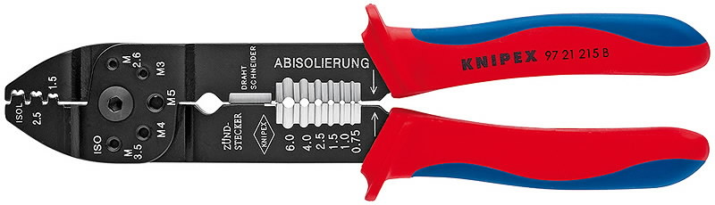 Kabelių kirpimo, nužievinimo, užspaudimo replės laidams 0,5- 0,5-2.5mm2, Knipex Kabelių kirpimo, nužievinimo, užspaudimo replės laidams 0,5- 0,5-2.5mm2, Knipex