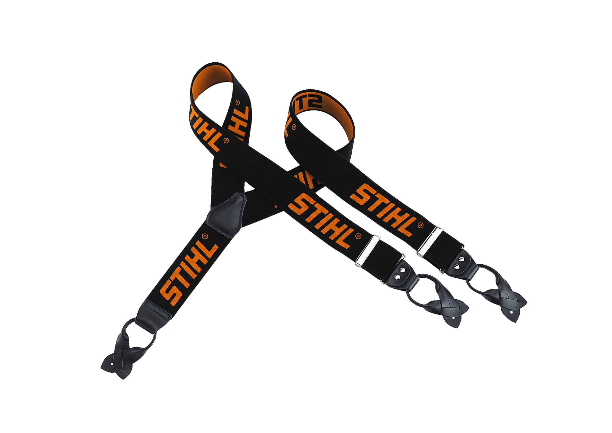 Petnešos juodos STIHL 110cm kelnėms su sagomis Petnešos juodos STIHL 110cm kelnėms su sagomis