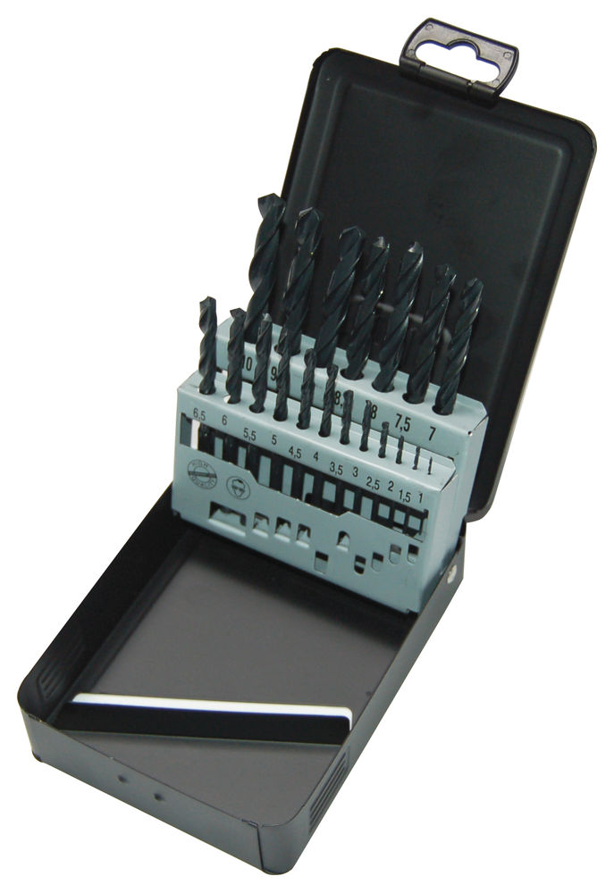 Grąžtų rinkinys HSS metalui metalinėje dėžutėje 1-10 mm. 19 vnt. Grąžtų rinkinys HSS metalui metalinėje dėžutėje 1-10 mm. 19 vnt.