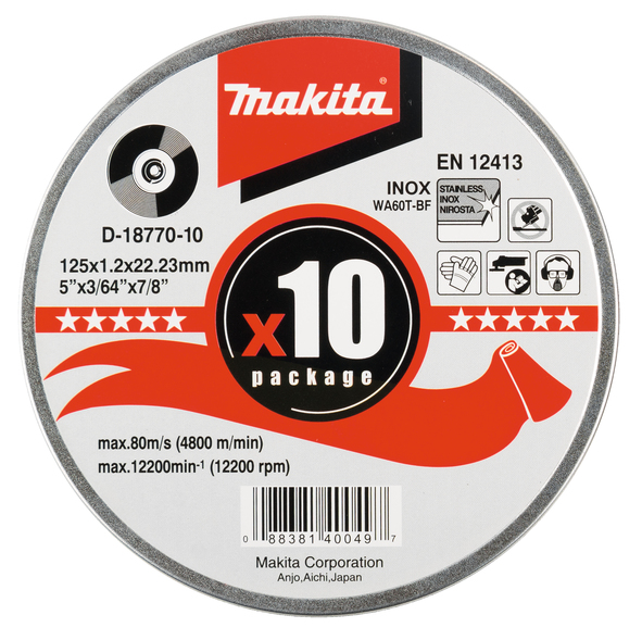 Pjovimo diskas metalui 125 x 1,2 mm, RST WA60T 10 vnt su dėžute Pjovimo diskas metalui 125 x 1,2 mm, RST WA60T 10 vnt su dėžute