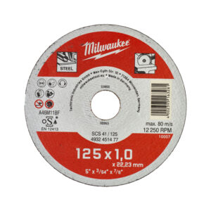 Pjovimo diskas ner. metalui 125 x 1,0 mm, Milwaukee