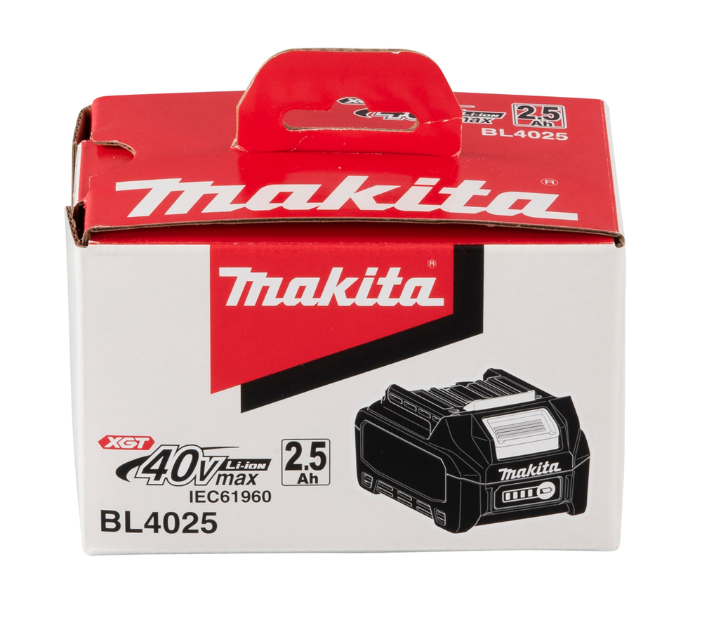 Akumuliatorius BL4025, XGT 40Vmax 2,5Ah Li-ion Makita (su energijos indikatoriumi) Akumuliatorius BL4025, XGT 40Vmax 2,5Ah Li-ion Makita (su energijos indikatoriumi)