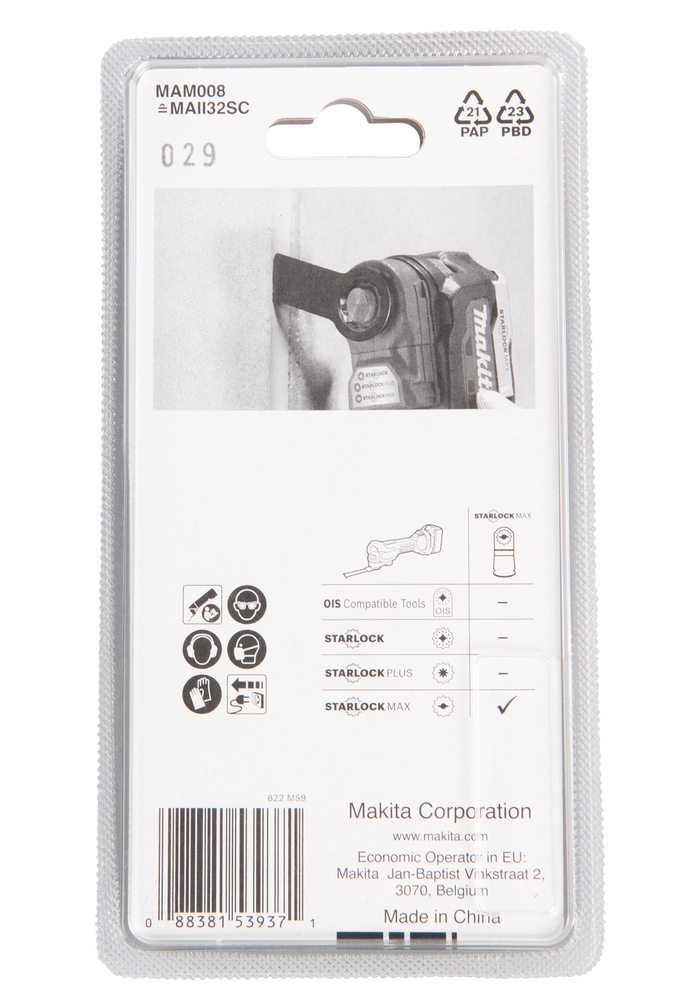Priedas daugiafunkciniam įrankiui silikonui, gumai pjauti (32 mm) MAM008 Priedas daugiafunkciniam įrankiui silikonui, gumai pjauti (32 mm) MAM008
