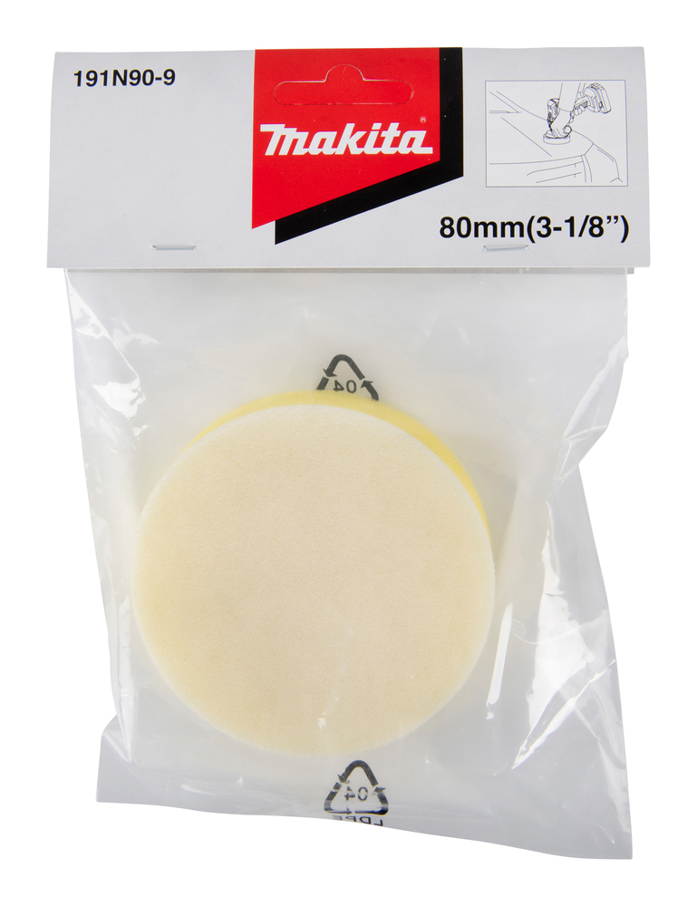 Poliravimo kempinė 80mm, geltona Poliravimo kempinė 80mm, geltona