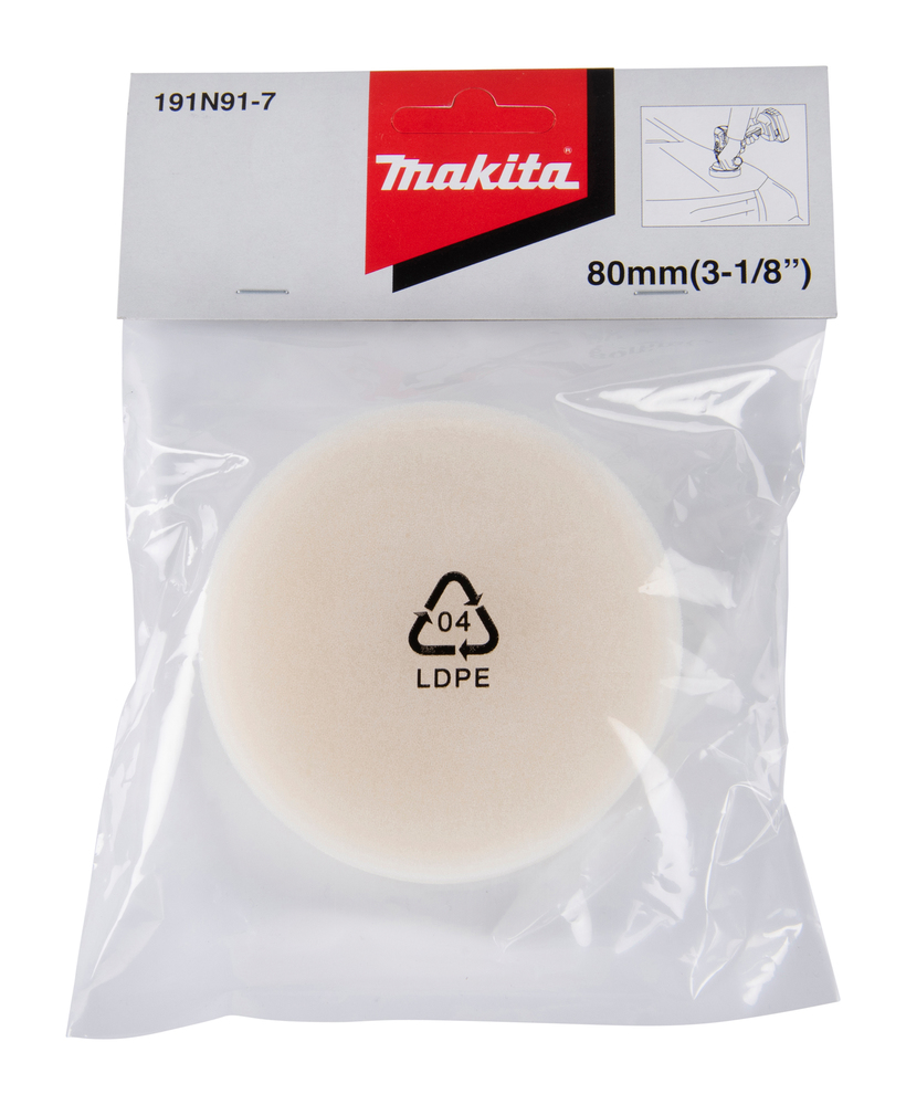 Poliravimo kempinė 80mm, balta Poliravimo kempinė 80mm, balta