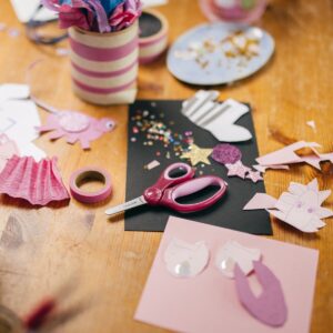 Vaikiškos žirklės Glitter Kids 6+, rožinės