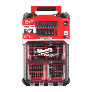 Smūginių galvučių komplektas 1/2", 16 vnt Packout