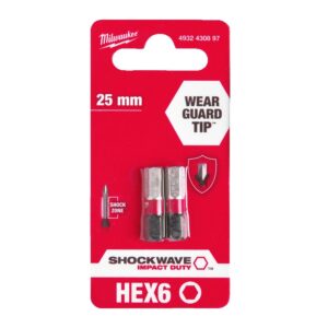 Sukimo antgalis Hex 6.0 25 mm, ShockWave 2vnt