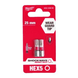 Sukimo antgalis Hex 5.0 25 mm, ShockWave 2vnt