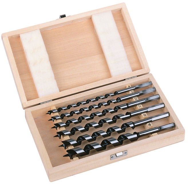 Spiralinių grąžtų medienai komplektas 6vnt 230 mm Spiralinių grąžtų medienai komplektas 6vnt 230 mm