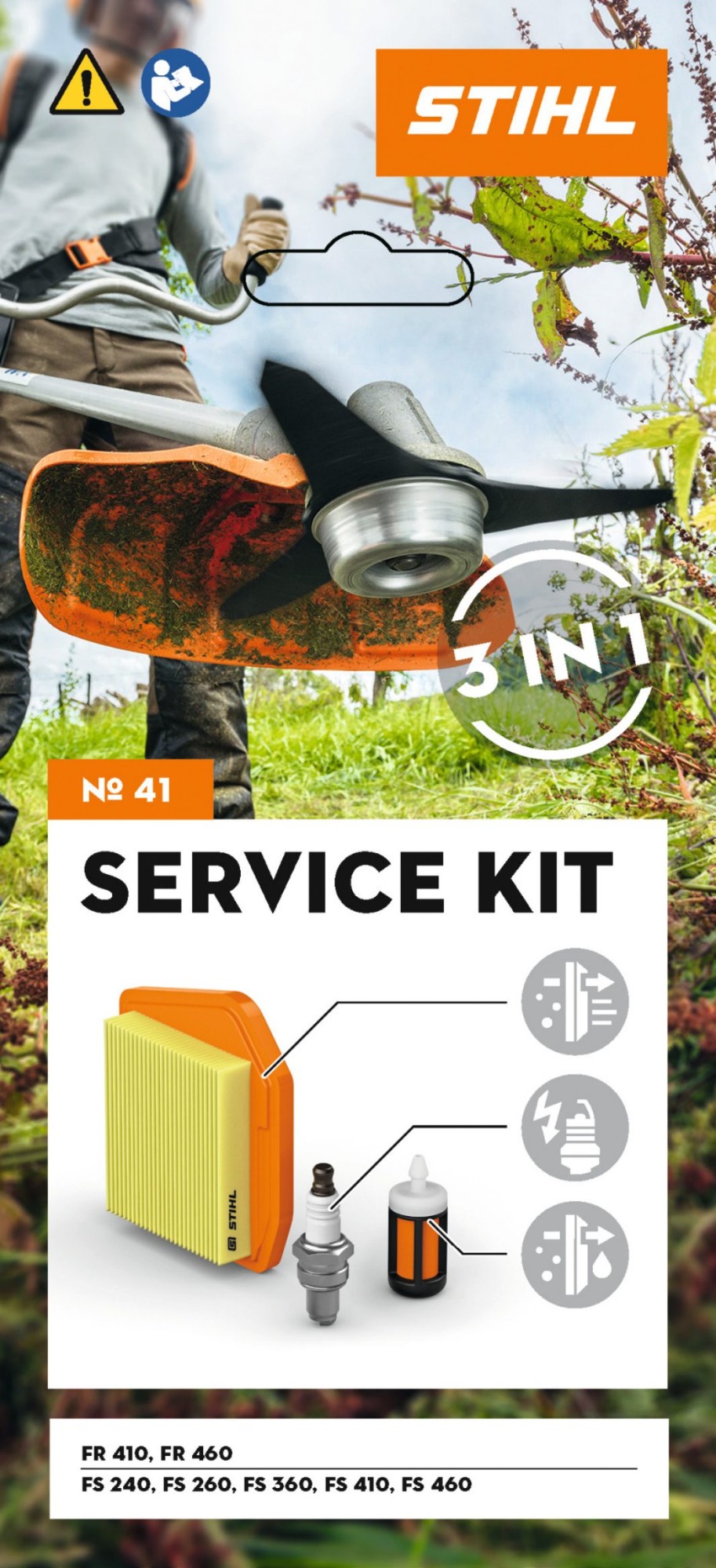 Rinkinys serviso Nr. 41 – Filtras oro + žvakė-10mm + filtras kuro (FS240,260,261,360,361,410,411,460,461) Rinkinys serviso Nr. 41 - Filtras oro + žvakė-10mm + filtras kuro (FS240,260,261,360,361,410,411,460,461) - Image 5