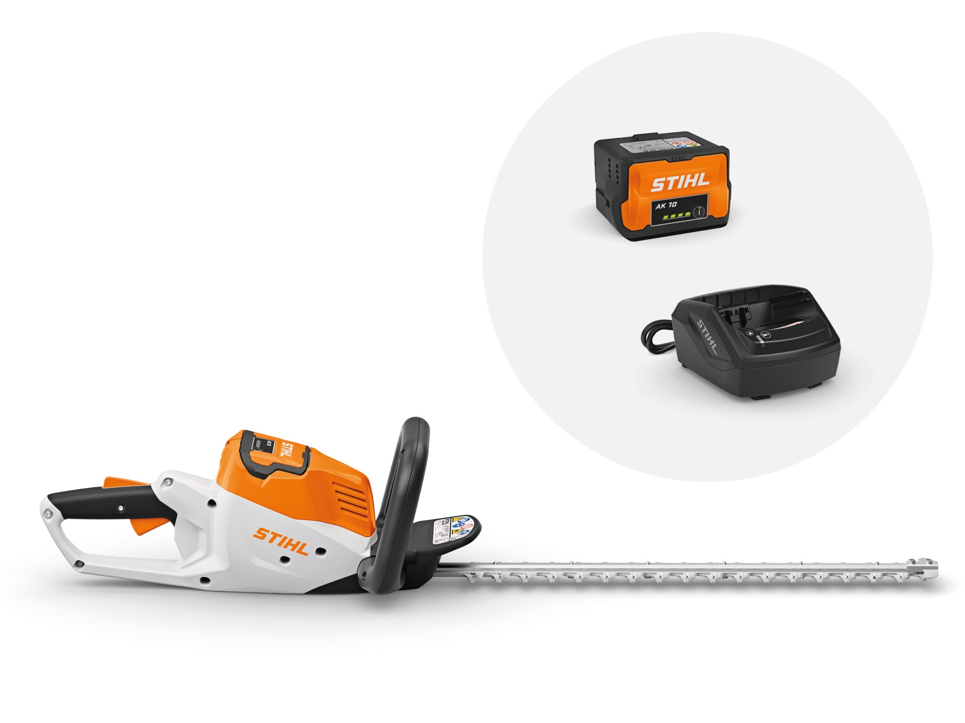 Akumuliatorinės gyvatvorių žirklės STIHL HSA 50.1 Set su AK 10 akumuliatoriumi ir AL 101 įkrovikliu Akumuliatorinės gyvatvorių žirklės STIHL HSA 50.1 Set su AK 10 akumuliatoriumi ir AL 101 įkrovikliu