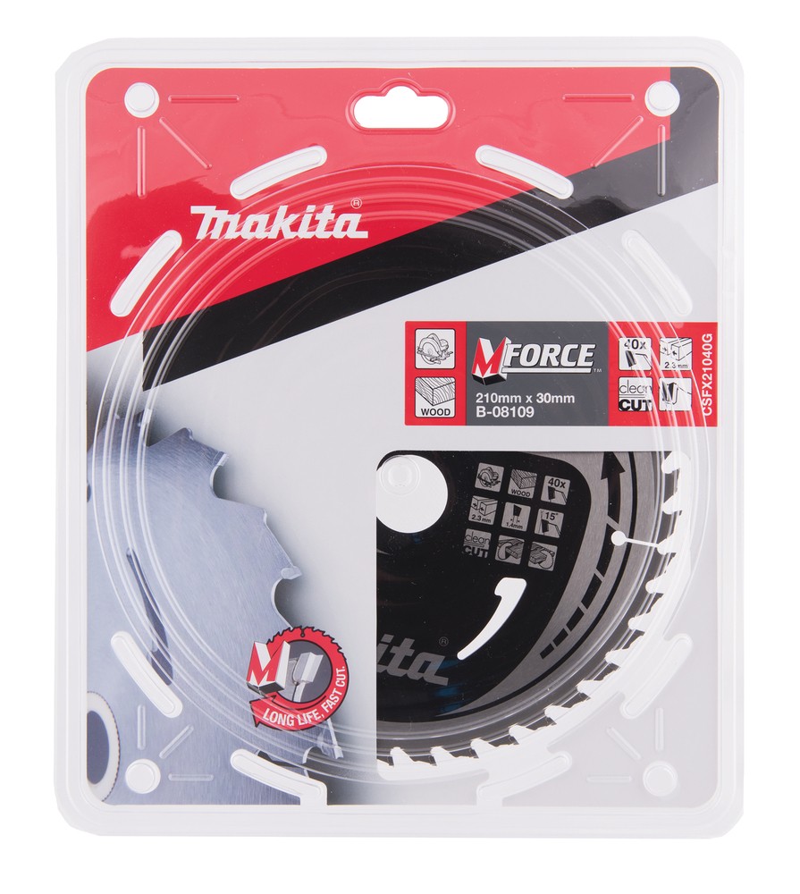 Pjovimo diskas, medienai M-FORCE 210X2.3X30mm 15° T40 Pjovimo diskas, medienai M-FORCE 210X2.3X30mm 15° T40