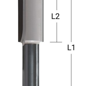 Kotinė freza"flute" 2, 22,0x25,4 mm/ 57,2mm, 8mm Kotelio skersmuo