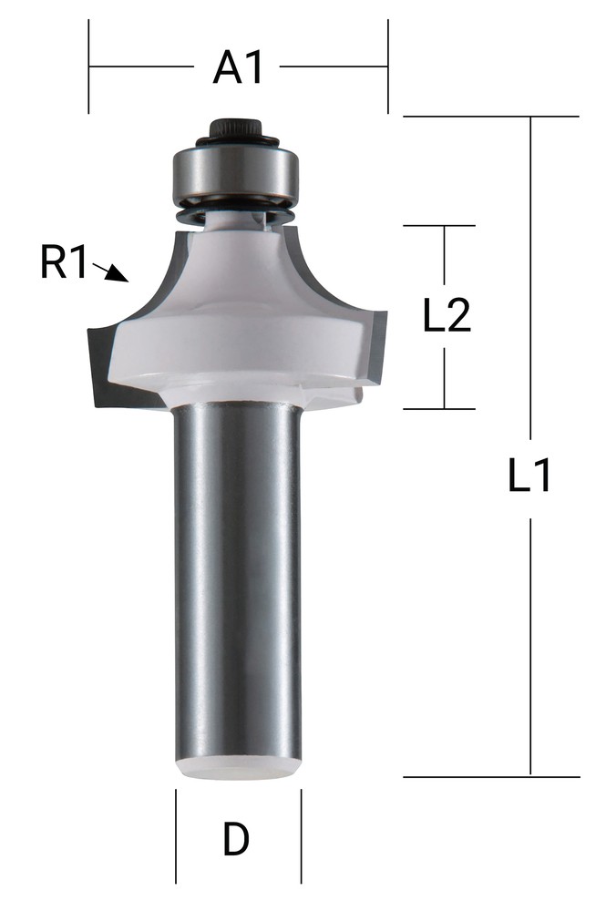 Apvalinimo freza 22,2×12,7 mm/ 55,0mm, 8mm Kotelio skersmuo Apvalinimo freza 22,2x12,7 mm/ 55,0mm, 8mm Kotelio skersmuo
