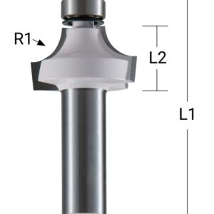 Apvalinimo freza 28,6x14,5 mm/57,4mm, 8mm Kotelio skersmuo