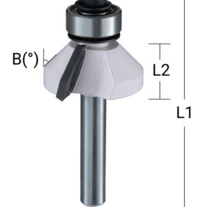 Nuožulų freza"chamfer" 30,2x12,7 mm/ 54,7mm, 8mm Kotelio skersmuo