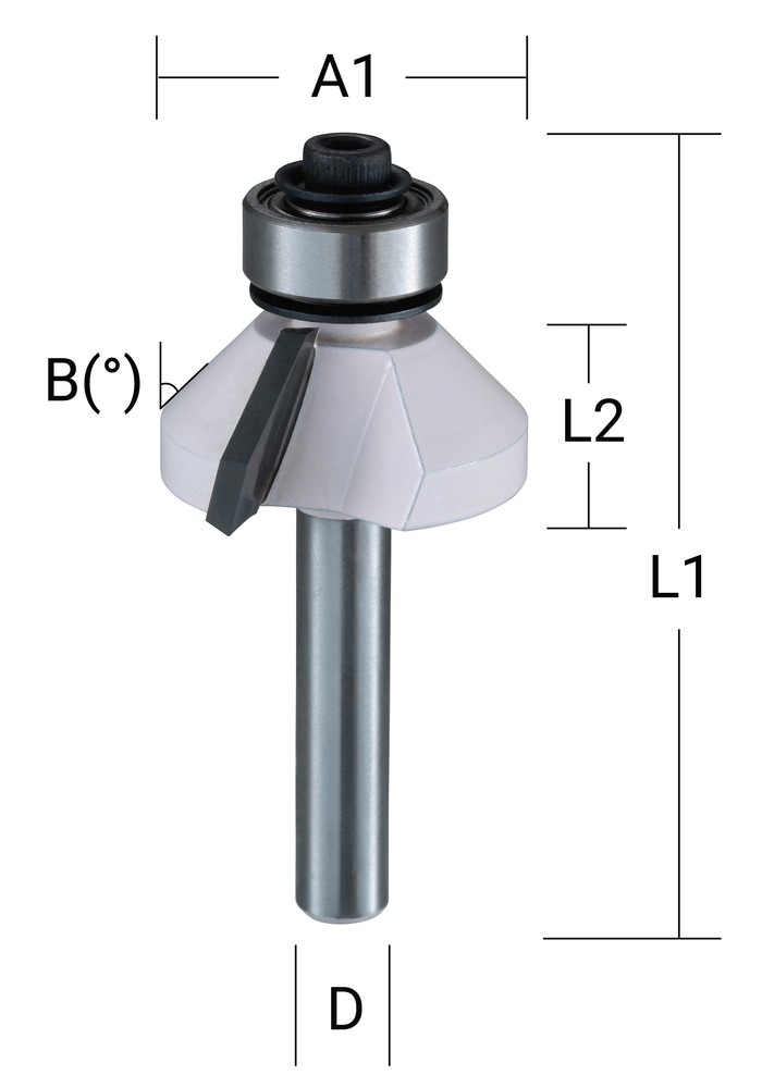 Nuožulų freza"chamfer" 30,2×12,7 mm/ 54,7mm, 8mm Kotelio skersmuo Nuožulų freza"chamfer" 30,2x12,7 mm/ 54,7mm, 8mm Kotelio skersmuo