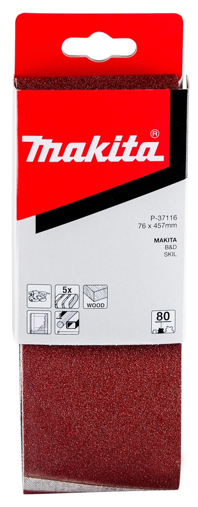 Šlifavimo juosta 76×457 K80 (5vnt.) Šlifavimo juosta 76x457 K80 (5vnt.)